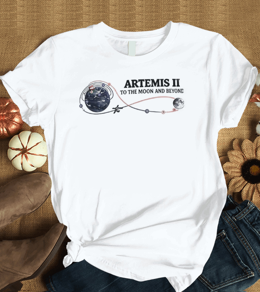 Artemis II 2026 To The Moon And Beyond Spacecraft Flight Path T-Shirt