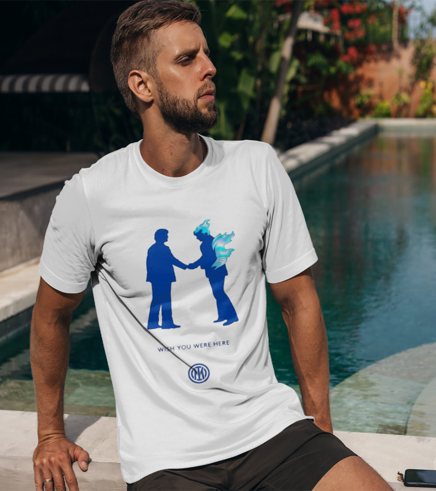 Inter Milan Pink Floyd Wish You Were Here Blue Silhouettes Iconic Collaboration T-Shirt