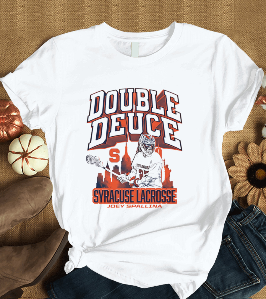 Double Deuce Syracuse Lacrosse Joey Spallina City Skyline T-Shirt