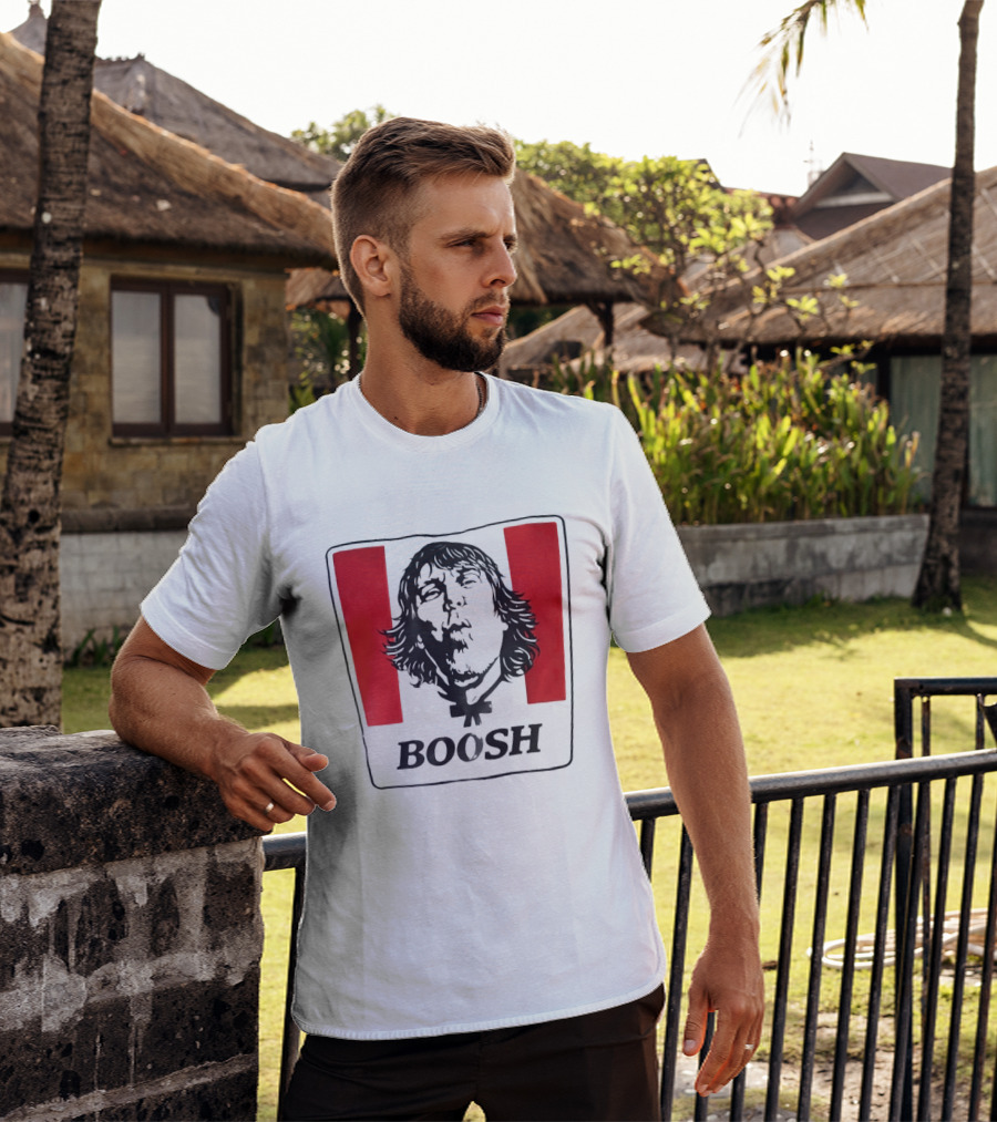 The Mighty Boosh Boosh Face Red Stripes T-Shirt