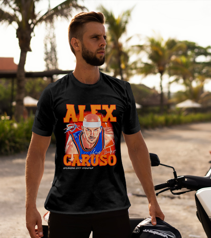 Alex Caruso Oklahoma City Thunder OKC Basketball Airbrush T-Shirt