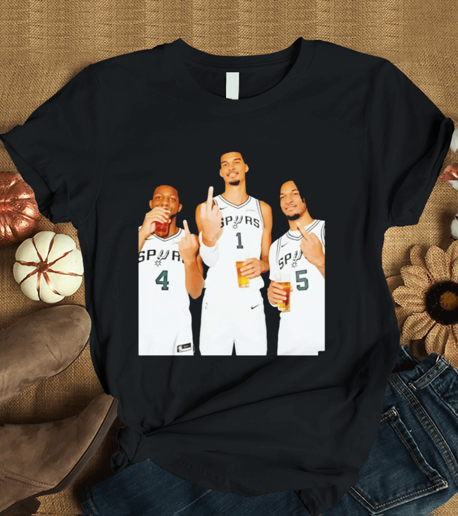 San Antonio Spurs Trinity Beers And Middle Finger Gesture T-Shirt