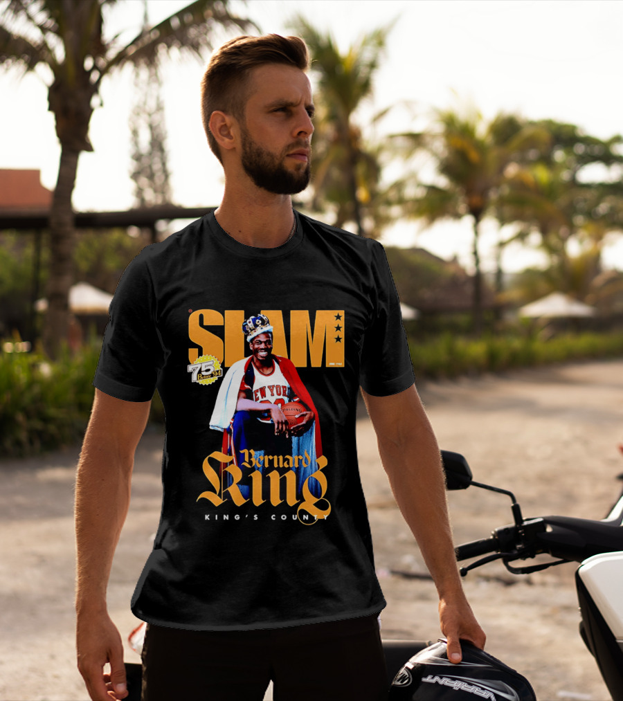 Bernard King New York Knicks Slam June 1995 King's County 75 Before 94 T-Shirt