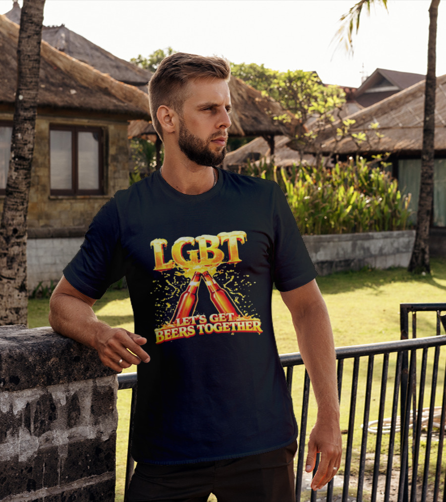 LGBT Let's Get Beers Together Celebration With Beer Bottles T-Shirt