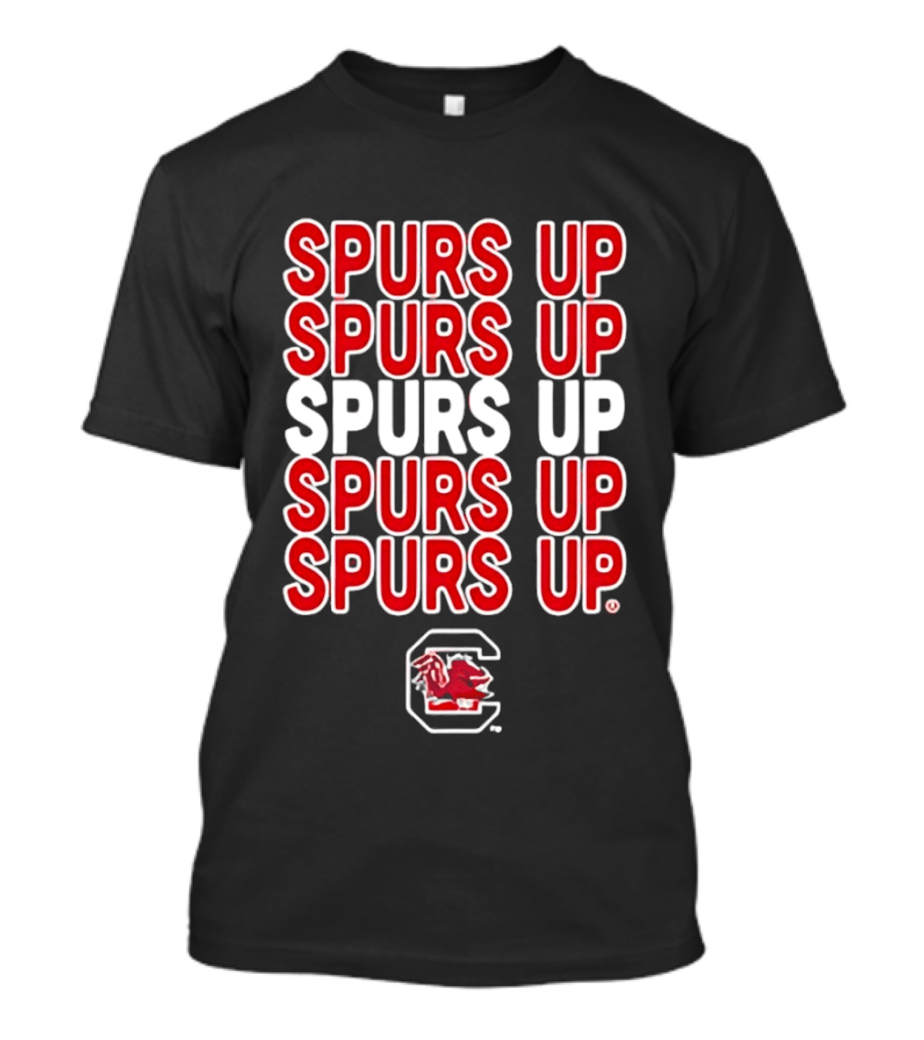 Spurs Up South Carolina Gamecocks C Logo Repeated T-Shirt