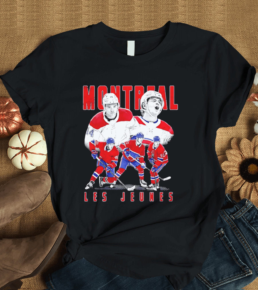Montreal Les Jeunes Hockey Players Red Jerseys Ice Skating T-Shirt