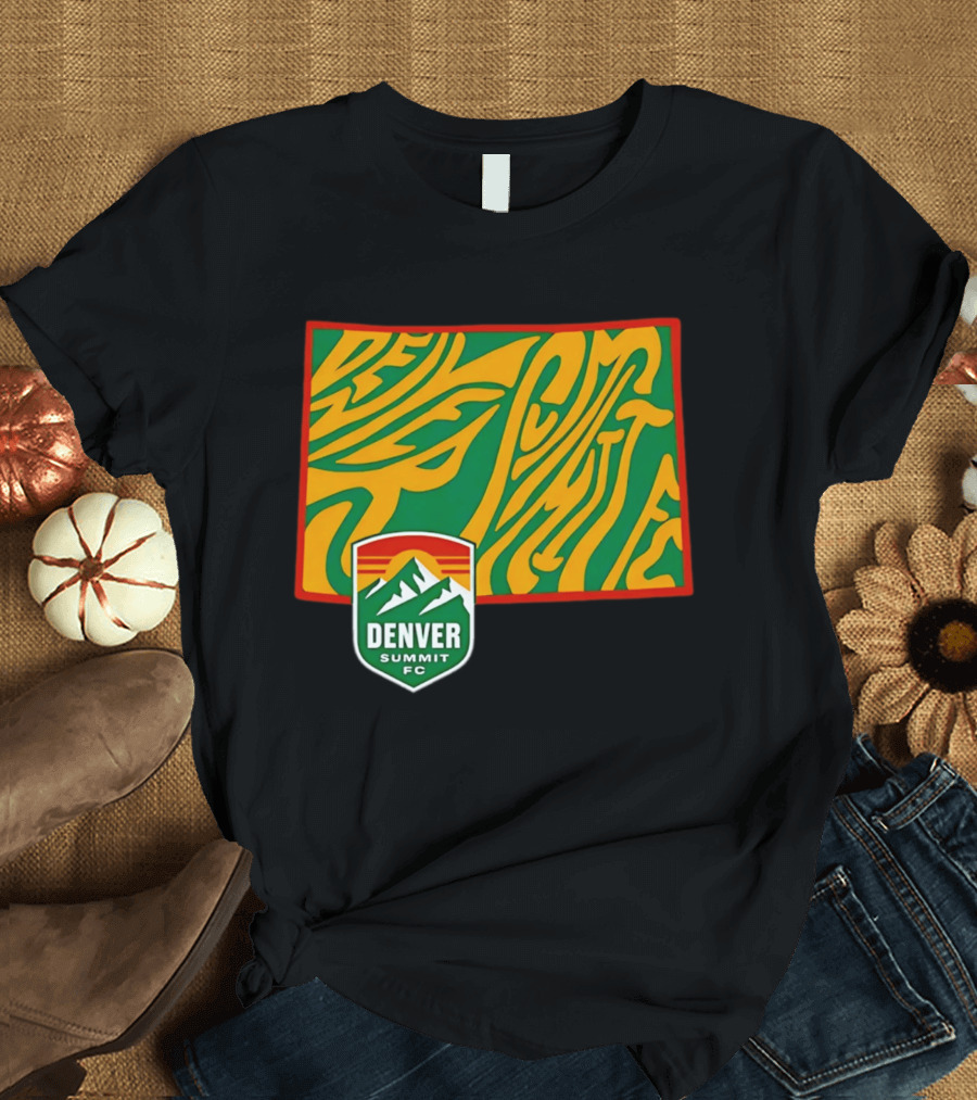 Denver Summit FC Groovy State Vibrant Mountain Soccer Club T-Shirt