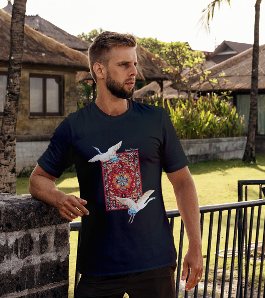 Fly Your Own Way Oriental Crane Carpet T-Shirt