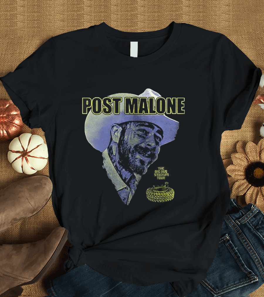 Post Malone Big Ass Stadium Tour Porty Co Dates Schedule Cowboy Hat Snake T-Shirt