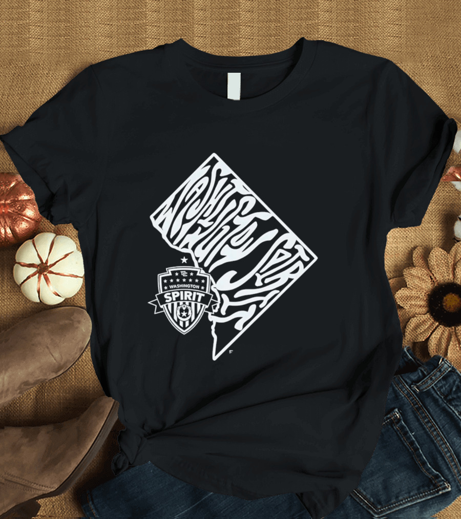 Washington Spirit Groovy Text Art With Team T-Shirt