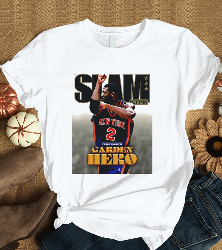 Slam Icons Larry Johnson New York 2 Garden Hero T-Shirt