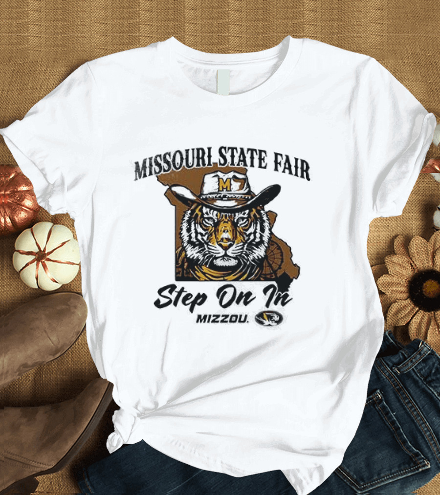 Mizzou Tigers Missouri State Fair Cowboy Hat Tiger Step On T-Shirt