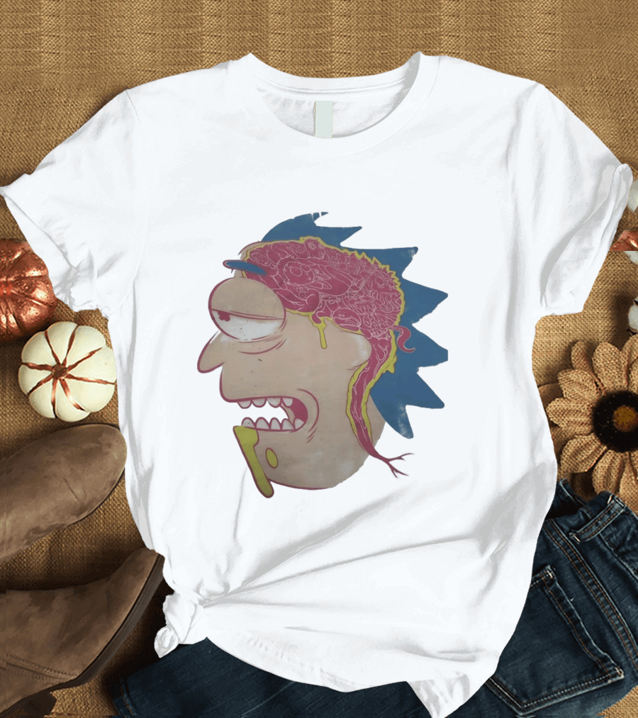 Morty Head Horror Brain Exposure Rick And Morty T-Shirt