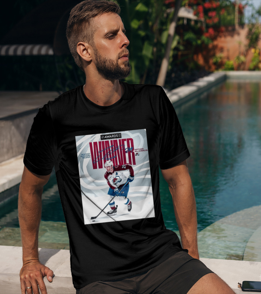 NHL 2026 Awards Rocket Richard Trophy Nathan MacKinnon Winner T-Shirt