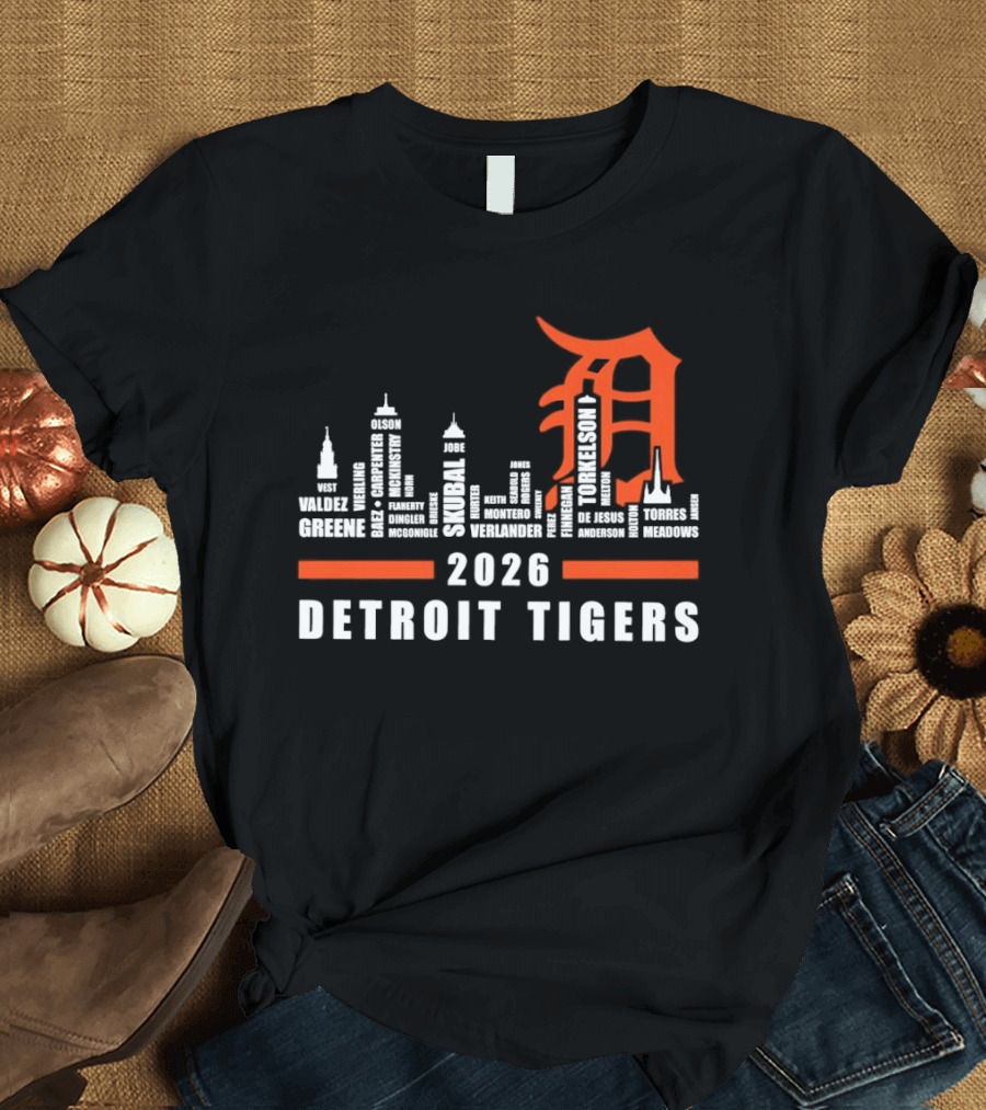 Detroit Tigers 2026 City Skyline T-Shirt