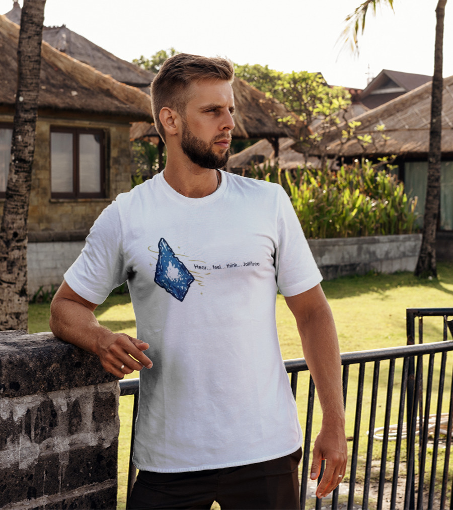 Hear Feel Think Jollibee Blue Crystal Stone T-Shirt