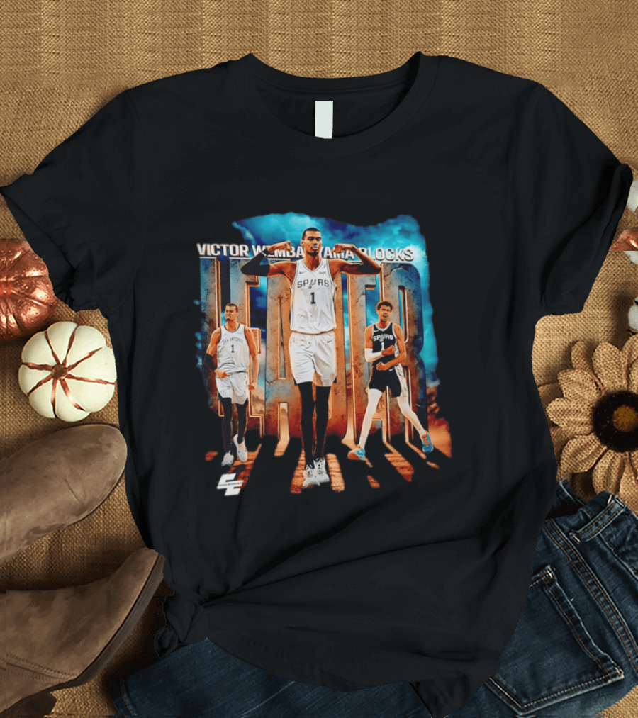 Victor Wembanyama San Antonio Spurs Blocks Leader T-Shirt