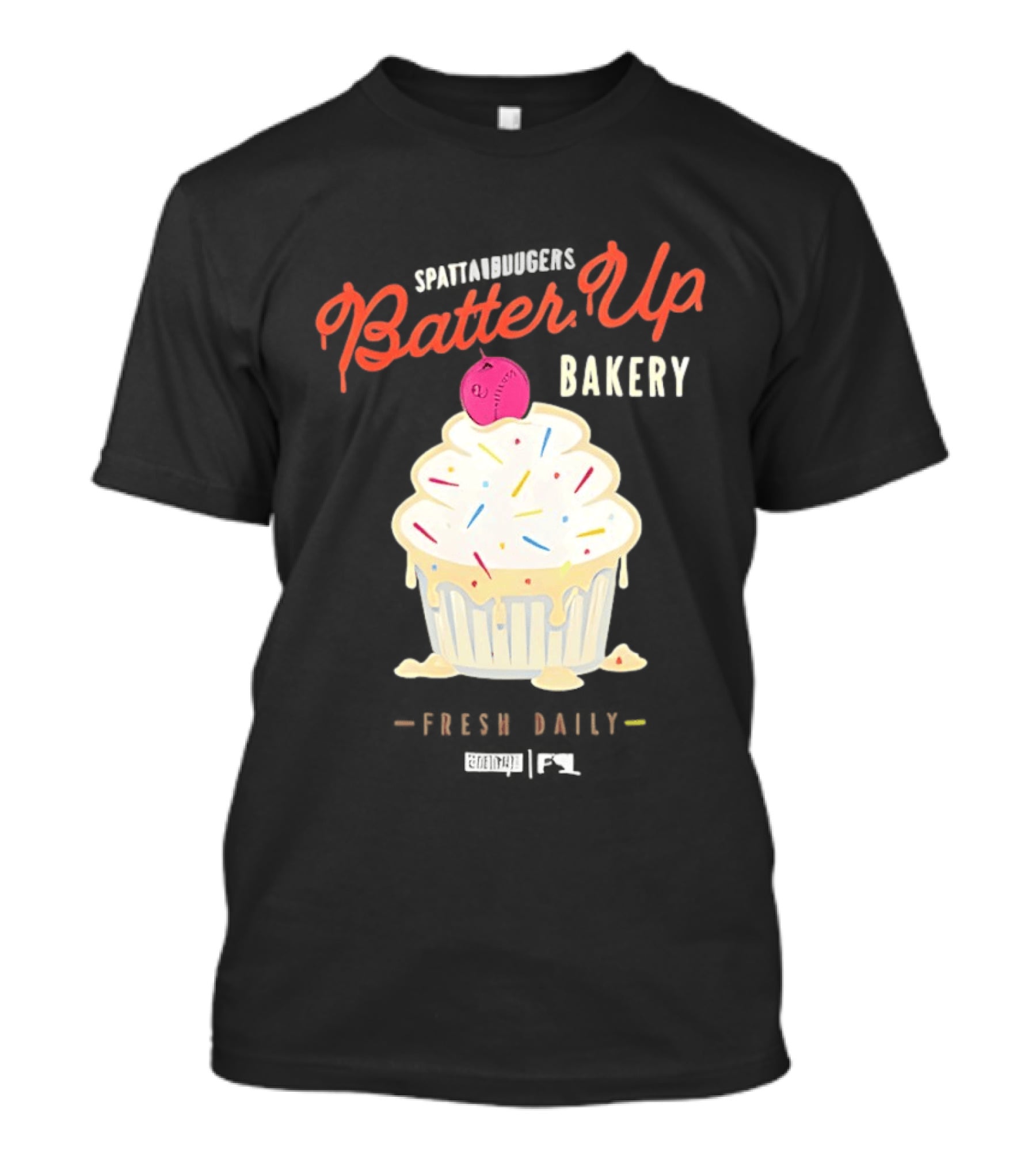 Batter Up Bakery Fresh Daily Cupcake Baseball T-Shirt