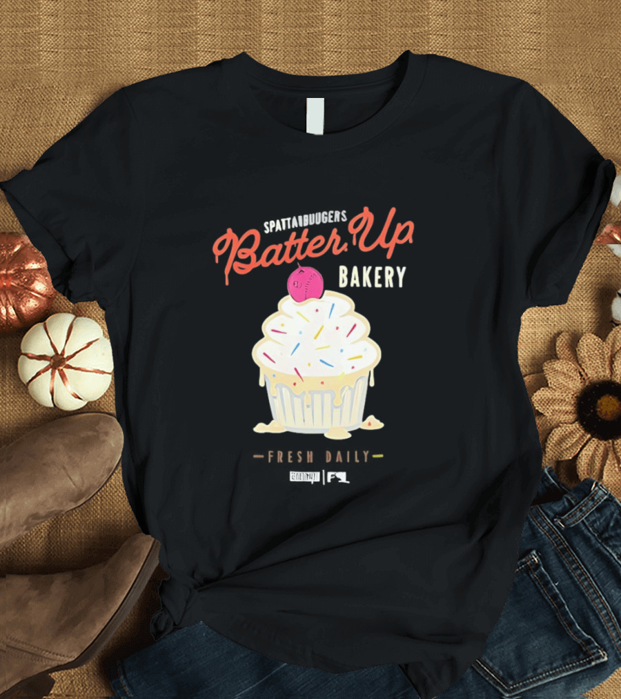 Batter Up Bakery Fresh Daily Cupcake Baseball T-Shirt