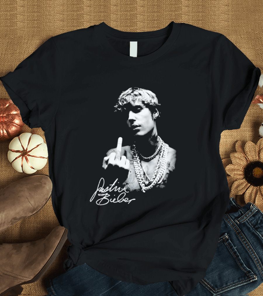 Justin Bieber Middle Finger Gesture T-Shirt