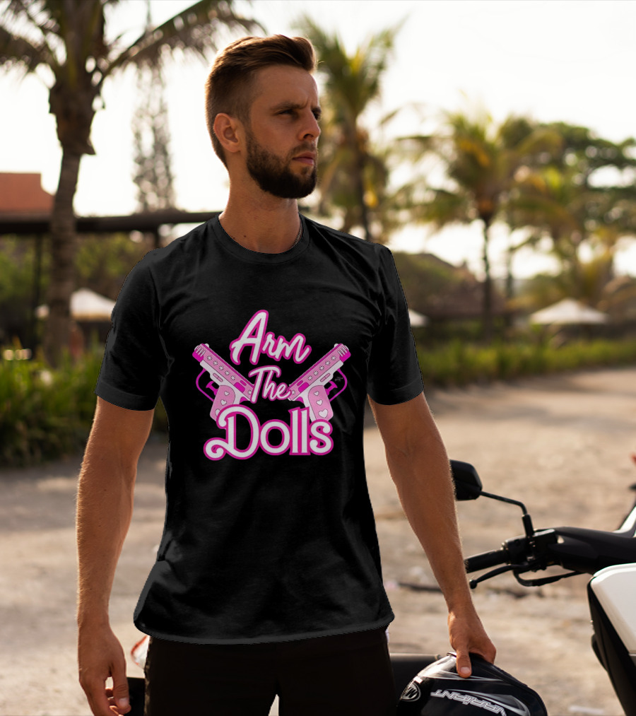 Arm The Dolls Pink Heart Guns T-Shirt