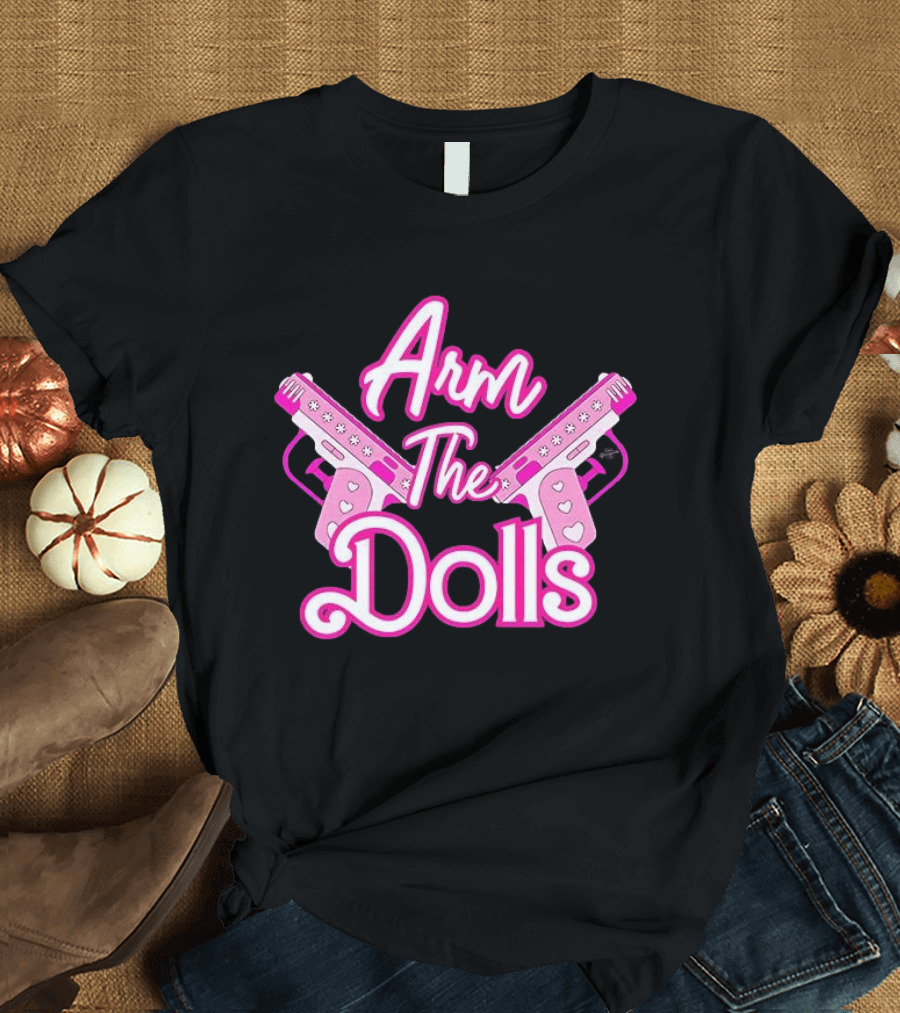 Arm The Dolls Pink Heart Guns T-Shirt