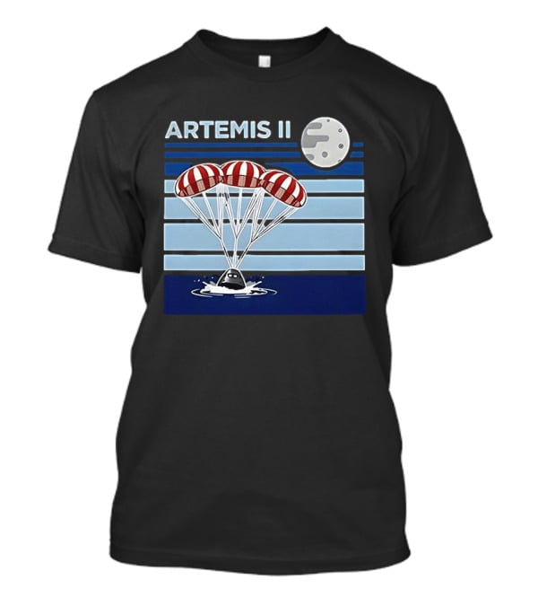 Artemis II Splashdown 2026 Orion Spacecraft Landed With Moon Parachute Scene T-Shirt