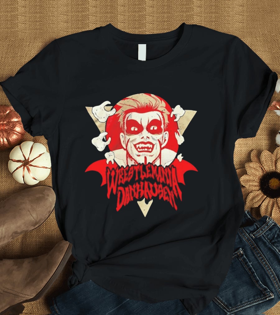 WrestleMania Danhausen WWE Curse Vampire Face Triangle T-Shirt