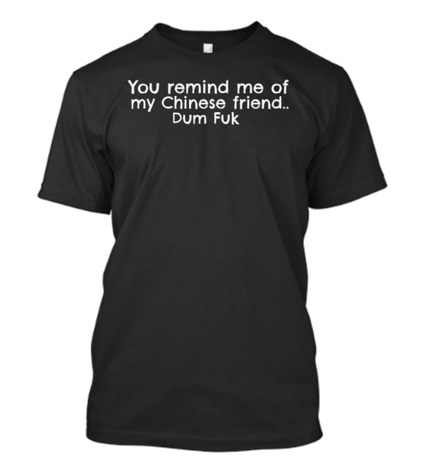 You Remind Me Of My Chinese Friend Dum Fuk T-Shirt