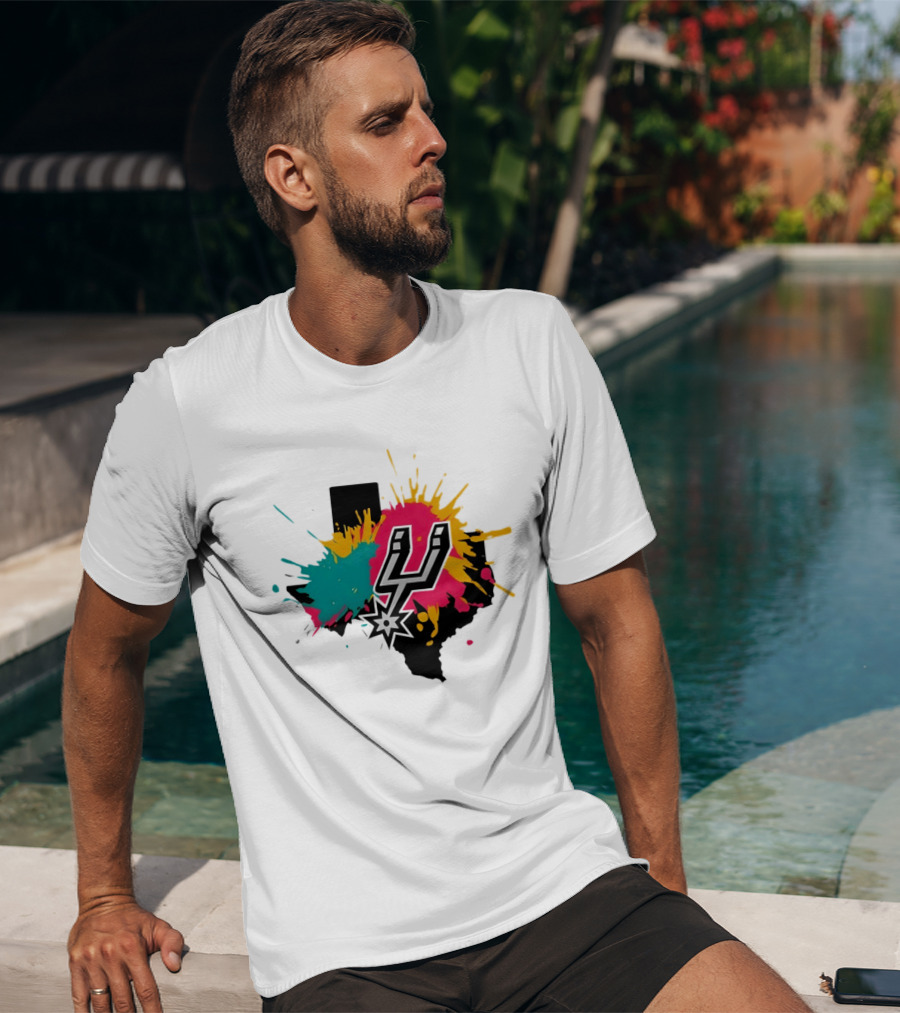 San Antonio Spurs Texas Colors Black NBA Basketball 2026 T-Shirt