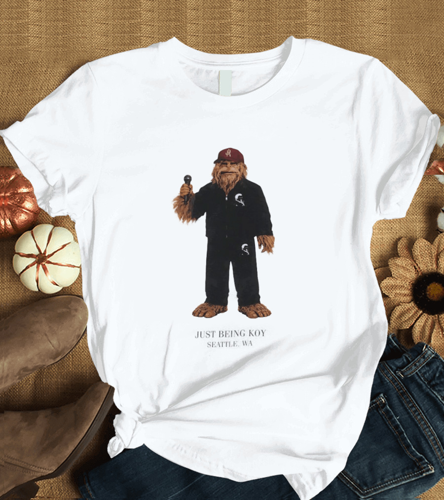 Sasquatch Portland Trail Blazers Just Being Koy Seattle WA Mascot Microphone Outfit T-Shirt