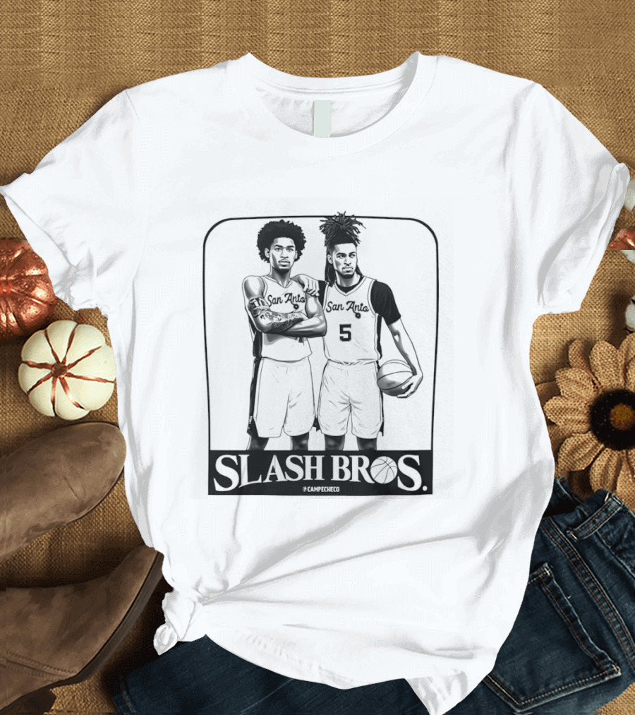 Stephon Castle Dylan Harper San Antonio Spurs Slash Bros Basketball Legends T-Shirt
