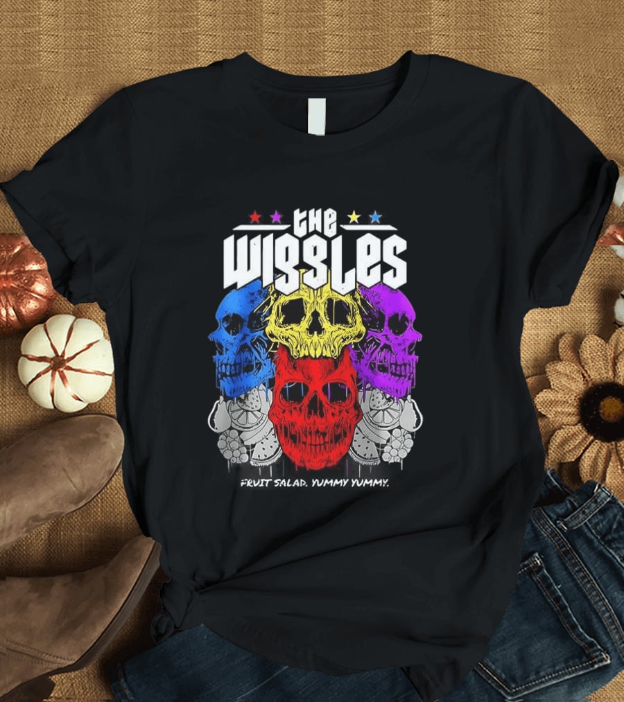 The Wiggles Fruit Salad Yummy Yummy Colorful Skull T-Shirt