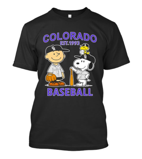 Charlie Brown Snoopy Woodstocks Colorado Baseball EST 1993 T-Shirt
