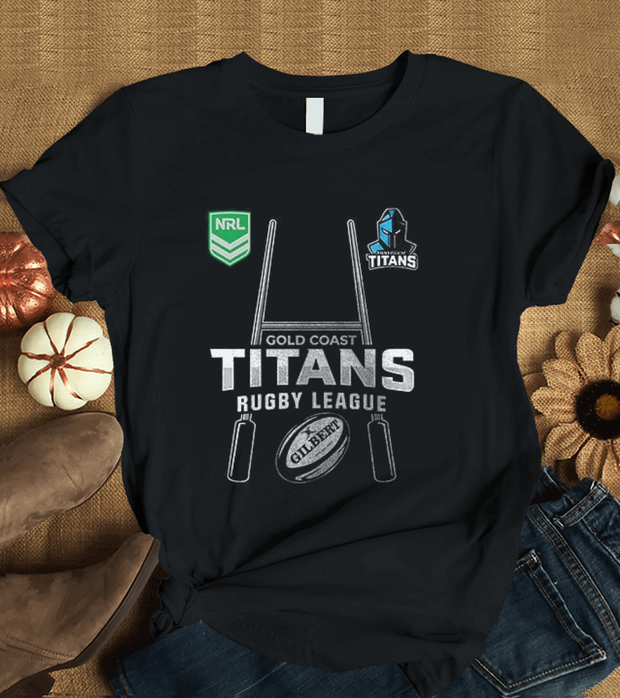Gold Coast Titans Rugby League NRL X Harley Davidson Skeleton T-Shirt