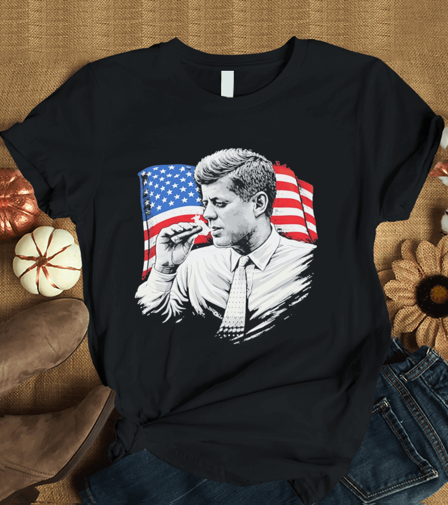 JFK Cigars American Flag 2026 T-Shirt