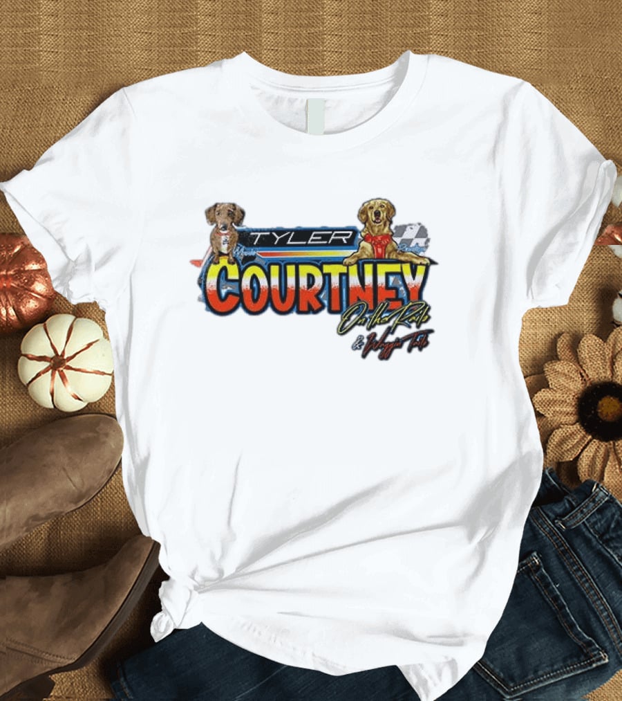 Tyler Courtney On The Rails And Waggin Tails With Dogs Racing T-Shirt