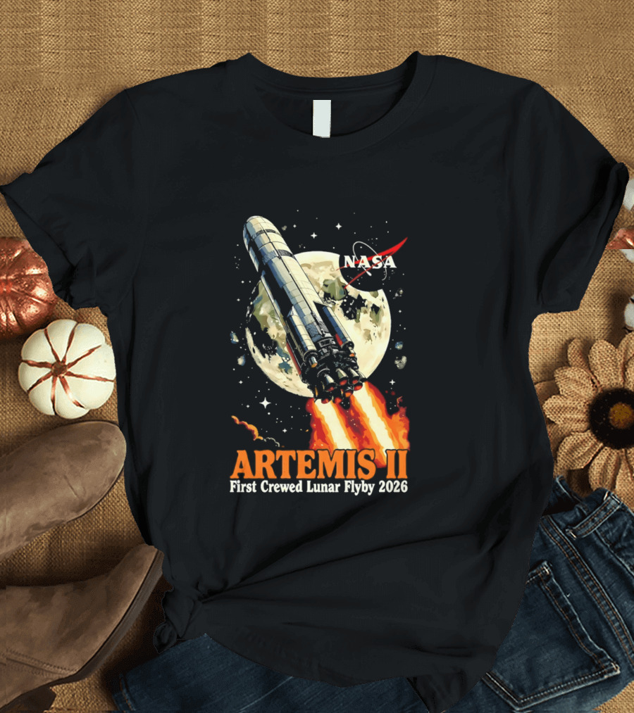 NASA Artemis II 2026 First Crewed Lunar Flyby Mission Launch T-Shirt