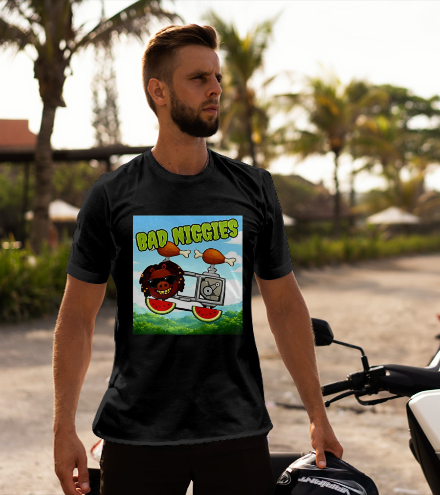 Bad Niggies Angry Birds Parody Flying Pig T-Shirt
