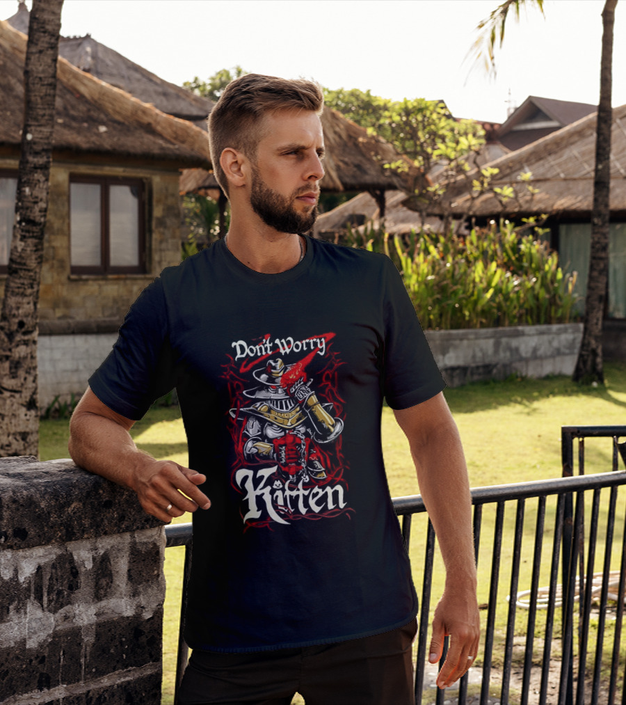 Don't Worry Kitten Meatcanyon Samurai Armor T-Shirt
