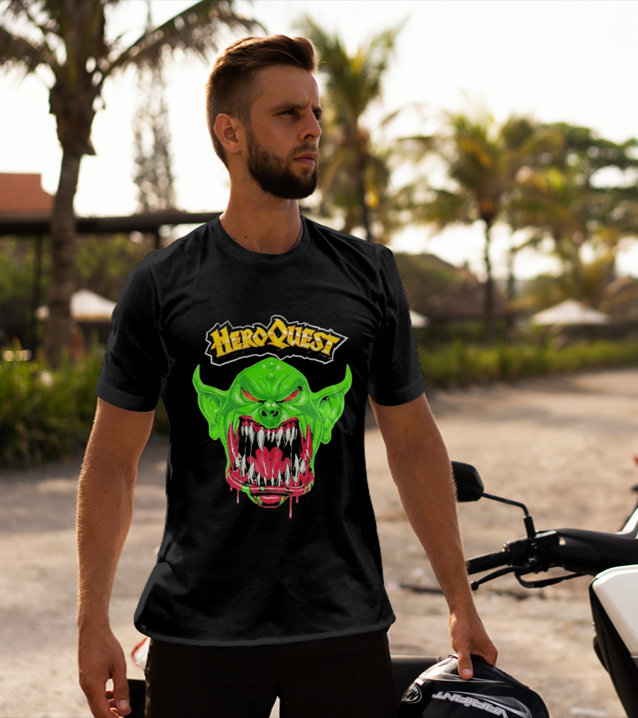 HeroQuest Orc Monster Face Graphic Iconic Fantasy Game T-Shirt