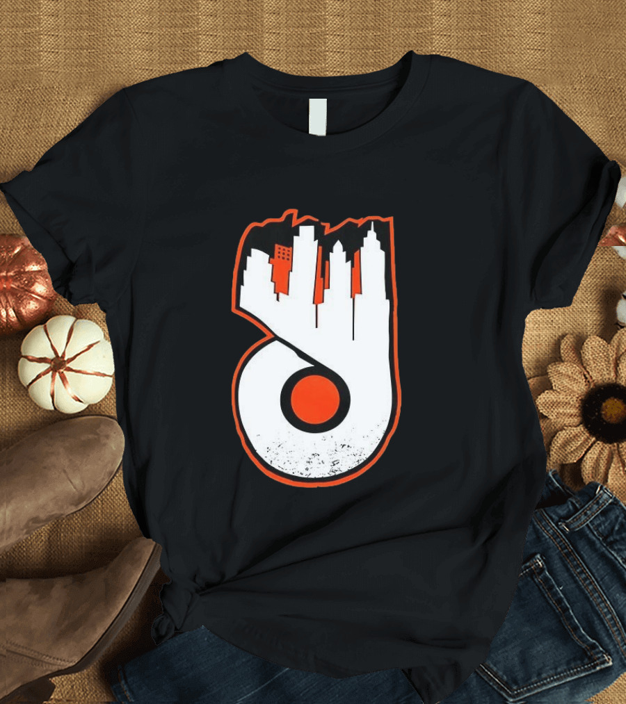 Philadelphia Flyers Skyline Emblem With Cityscape T-Shirt