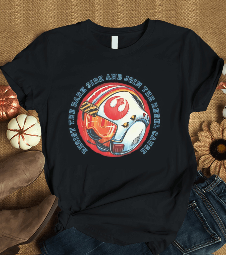 Resist The Dark Side And Join The Rebel Cause Starfighter Helmet T-Shirt