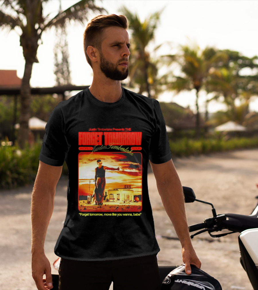 Forget Tomorrow World Tour Justin Timberlake Gas Station Scene T-Shirt