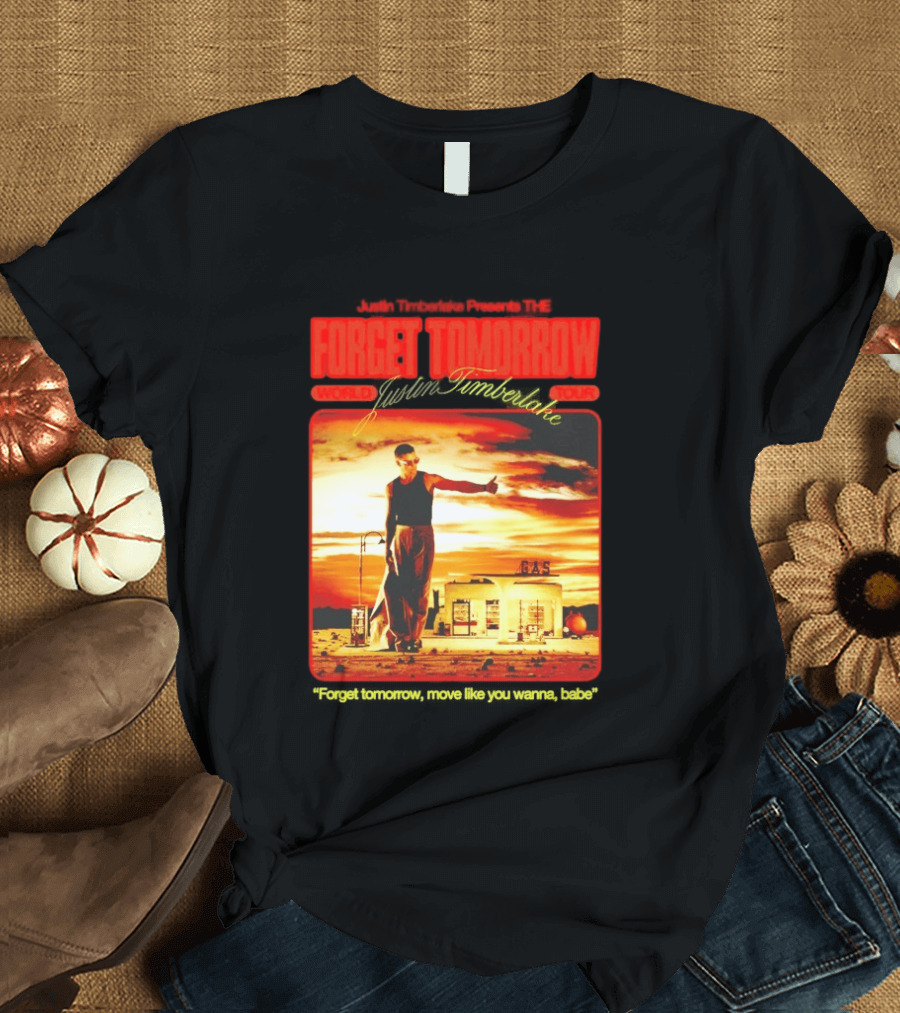 Forget Tomorrow World Tour Justin Timberlake Gas Station Scene T-Shirt