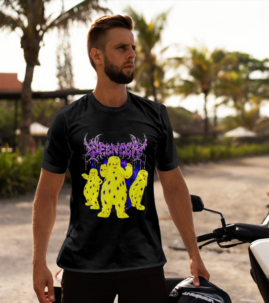 Spencer Death Metal Yeti Trio Purple Smoke Dripping T-Shirt
