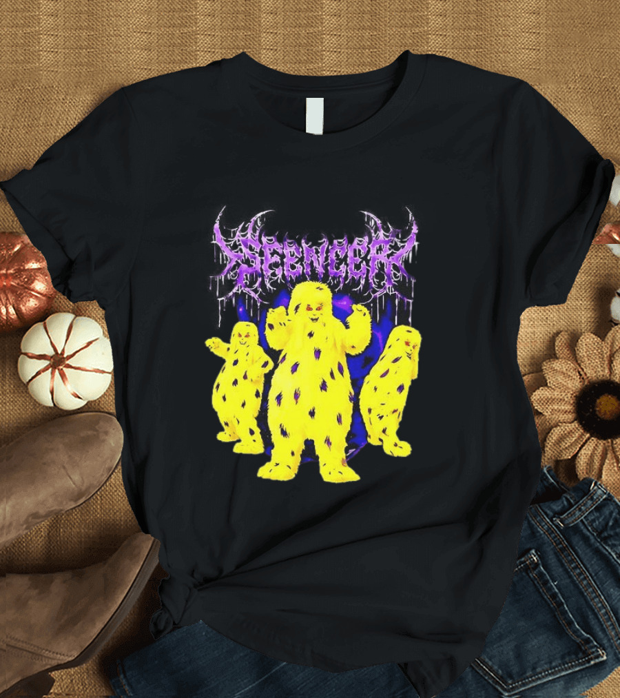 Spencer Death Metal Yeti Trio Purple Smoke Dripping T-Shirt