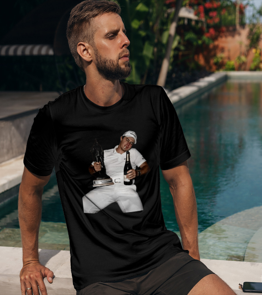 Matt Fitzpatrick Sleeping With Trophy And Wine T-Shirt