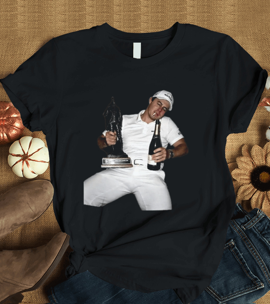 Matt Fitzpatrick Sleeping With Trophy And Wine T-Shirt