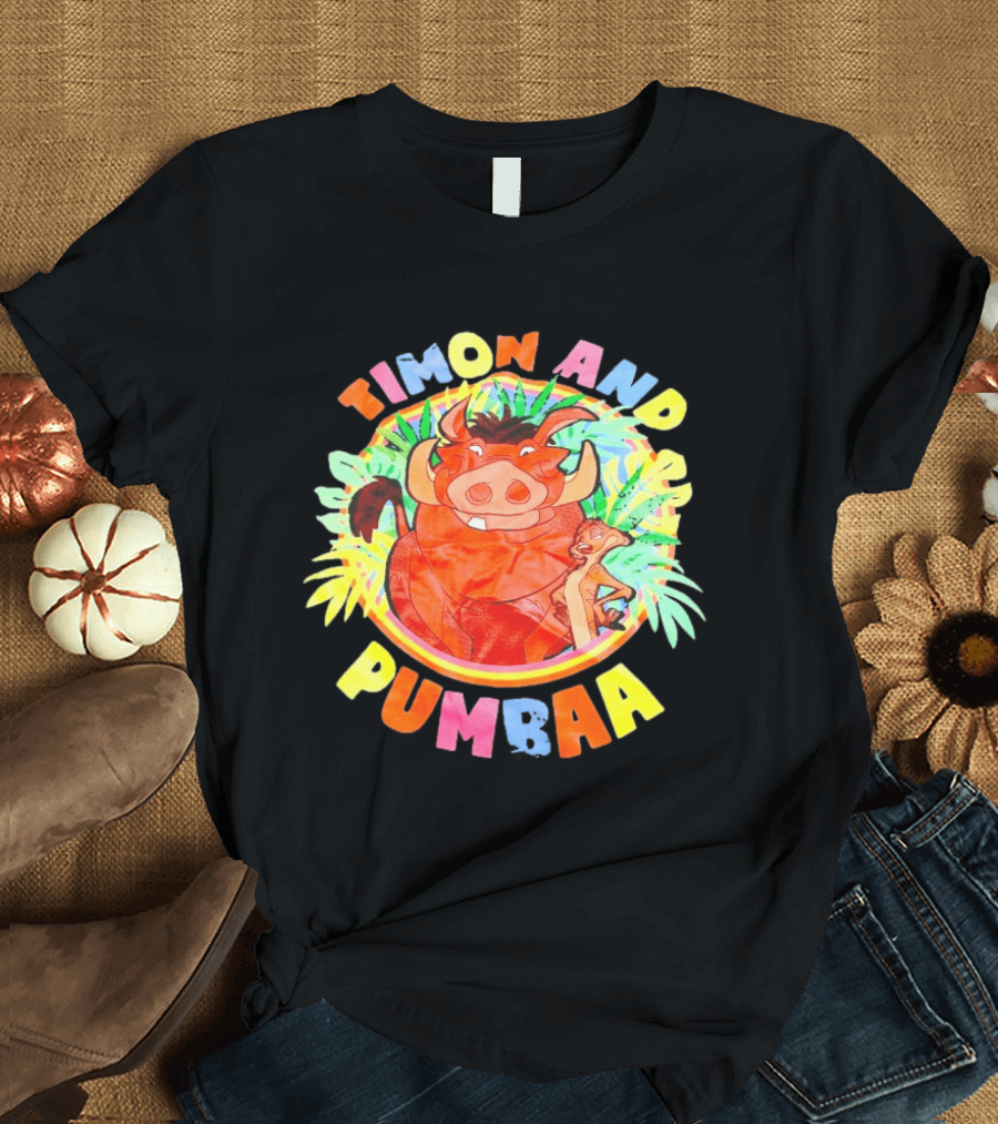 Timon And Pumbaa Colorful Jungle Adventure T-Shirt
